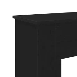 Fortsats til pejs - Dekorativ hylde til LED-flamme | Størrelse: 90x30x90 cm | Farve: Sort egetræsfarvet