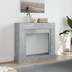 Fortsats til pejs i konstrueret træ - Sikkerhed og stil | Størrelse: 100x30x87,5 cm | Farve: Betongrå
