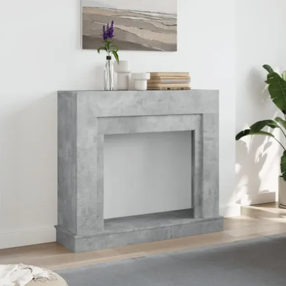 Fortsats til pejs i konstrueret træ - Sikkerhed og stil | Størrelse: 100x30x87,5 cm | Farve: Betongrå