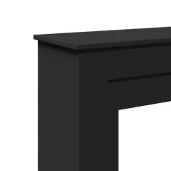 Fortsats til pejs i konstrueret træ - Sikkerhedsbarriere | Farve: Sort | Størrelse: 90x30x90 cm