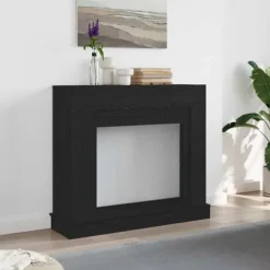 Fortsats til pejs i konstrueret træ - Sikkerhedsbarriere | Farve: Sort-eg | Størrelse: 100x30x87,5 cm