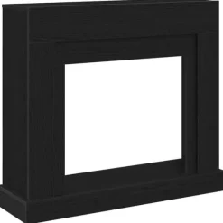 Fortsats til pejs i konstrueret træ - Sikkerhedsbarriere | Farve: Sort-eg | Størrelse: 100x30x87,5 cm