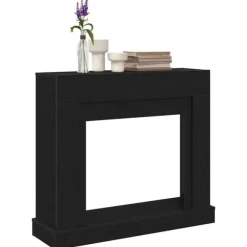 Fortsats til pejs i konstrueret træ - Sikkerhedsbarriere | Farve: Sort-eg | Størrelse: 100x30x87,5 cm