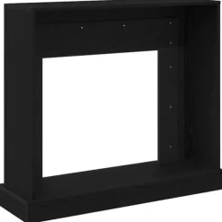 Fortsats til pejs i konstrueret træ - Sikkerhedsbarriere | Farve: Sort-eg | Størrelse: 100x30x87,5 cm