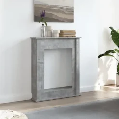 Fortsats til pejs til LED-flammer - Dekorativ hylde | Størrelse: 75x20x87,5 cm | Farve: Betongrå