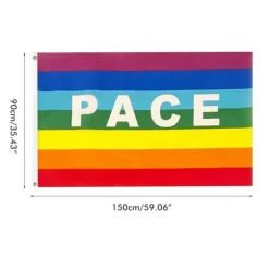 Färgglad Peace Flag Polyester Pacifist Flagga 90 X 145 cm Peace Banner Flaggor för trädgårdsbalkong utomhus