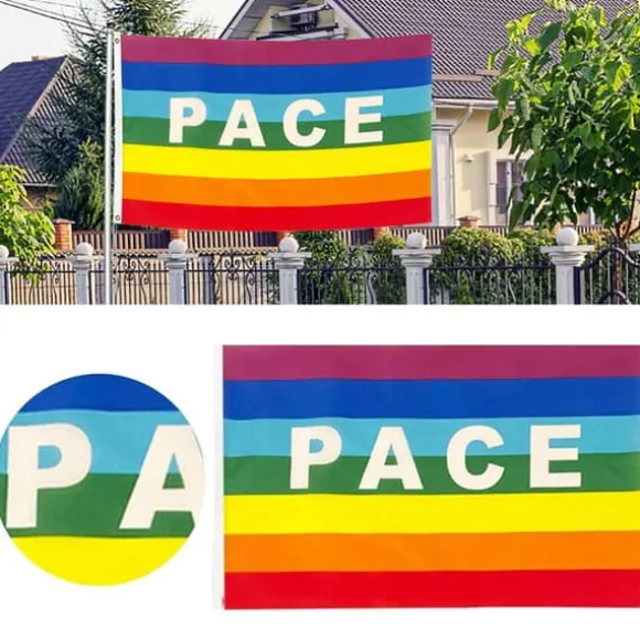 Färgglad Peace Flag Polyester Pacifist Flagga 90 X 145 cm Peace Banner Flaggor för trädgårdsbalkong utomhus