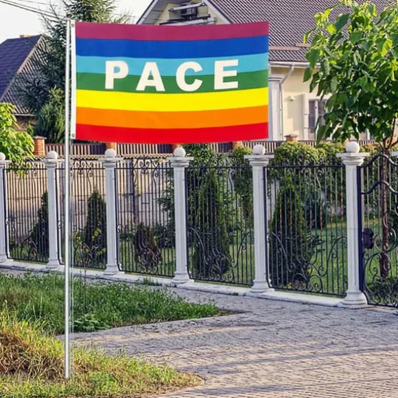 Färgglad Peace Flag Polyester Pacifist Flagga 90 X 145 cm Peace Banner Flaggor för trädgårdsbalkong utomhus