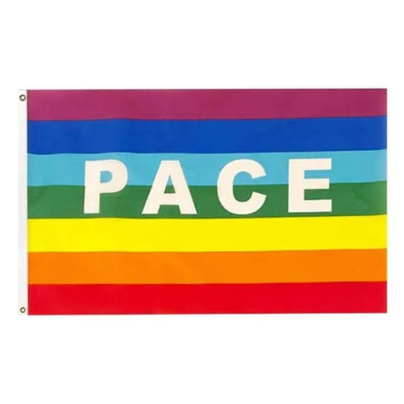 Färgglad Peace Flag Polyester Pacifist Flagga 90 X 145 cm Peace Banner Flaggor för trädgårdsbalkong utomhus