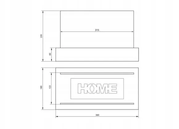 Fritstående biopejs 36 x 18 x 22 cm Home Grå strukturmat