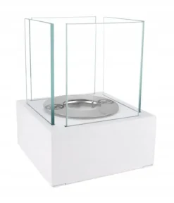Fritstående biopejs 13x13x17 cm Smart White struktureret mat