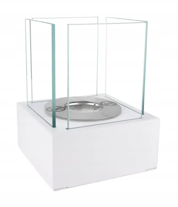 Fritstående biopejs 13x13x17 cm Smart White struktureret mat