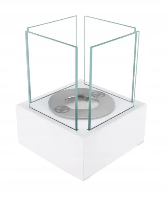 Fritstående biopejs 13x13x17 cm Smart White struktureret mat