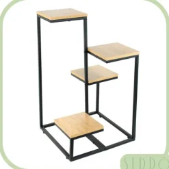 Fritstående blomsterstativ til blomster og planter, 4 niveauer, metal, rustik, 76 cm