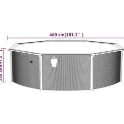 Fritstående swimmingpool med stålvæg 460x120 cm | Farve: Hvid | Inderside: Blå