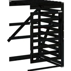 Förlängning till sopkärlsskjulet - Massiv furu, Ventilerad design | Färg: Svart | Storlek: Standard