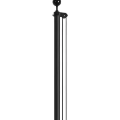 20FT Aftageligt Flagstangssæt, Heavy Duty Aluminium, Sort Flagstang, Holdbar Kvalitet, Let At Montere