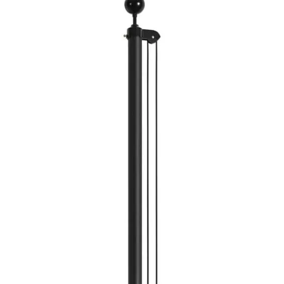 20FT Aftageligt Flagstangssæt, Heavy Duty Aluminium, Sort Flagstang, Holdbar Kvalitet, Let At Montere