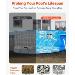 21ft Rund Poolforingspude, Overjordisk Pool, Heavy Duty Poolmåtte, Langvarig, God Beskyttelse
