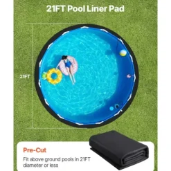 21ft Rund Poolforingspude, Overjordisk Pool, Heavy Duty Poolmåtte, Langvarig, God Beskyttelse