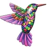 Fugl Hummingbird Vægskilt Have Ornament 12x13,5cm - Lilla