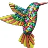 Fugl Hummingbird Vægskilt Have Ornament 12x13,5cm - Orange