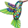 Fugl Hummingbird Vægskilt Have Ornament 12x13,5cm -Grøn
