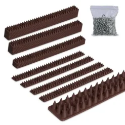 Fugleafvisende pigge, 2x49x4 cm, Brun, Plastik