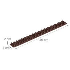 Fugleafvisende pigge, 2x49x4 cm, Brun, Plastik