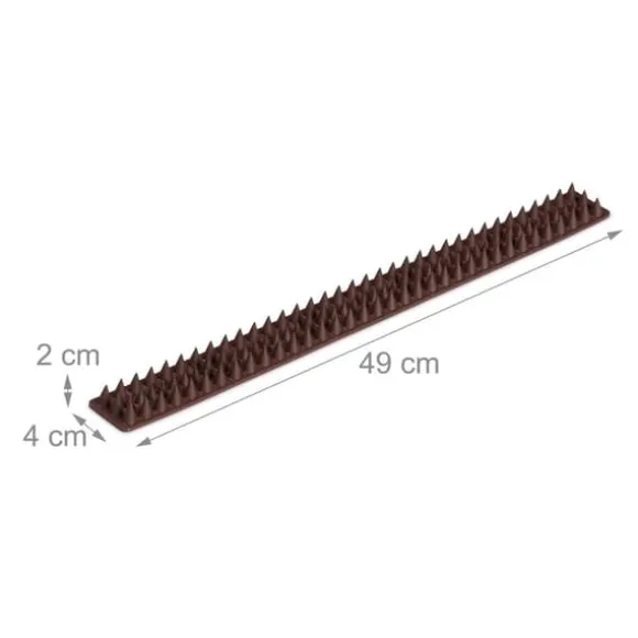 Fugleafvisende pigge, 2x49x4 cm, Brun, Plastik