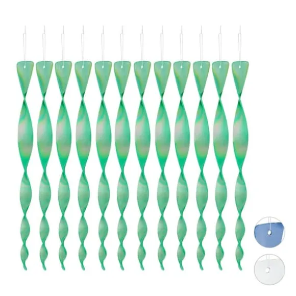 Fugleafvisende spiral, 40x3,5 cm, flerfarvet, plast