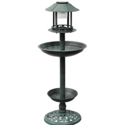 Fuglebade - Living fuglebad/ foderbræt med solcellelampe