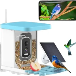 Fuglefoder, 4MP HD Kamera, Solopladelig,1.5L