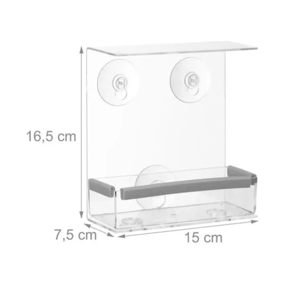 Fuglefoderbræt, 16,5x15x7,5 cm, Transparent