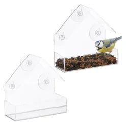Fuglefoderbræt, 15x15x7 cm, Transparent