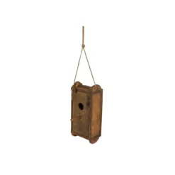 Fuglehus Murstensform Naturligt genbrugstræ 30x15x12cm