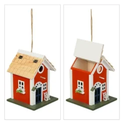 Fuglehus, 25x18,5x18,5 cm, Rød