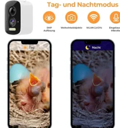 Fuglekasse Kamera, 5 Million Pixel Nattesyn, Naturligt Trædesign,M, Lys Grå