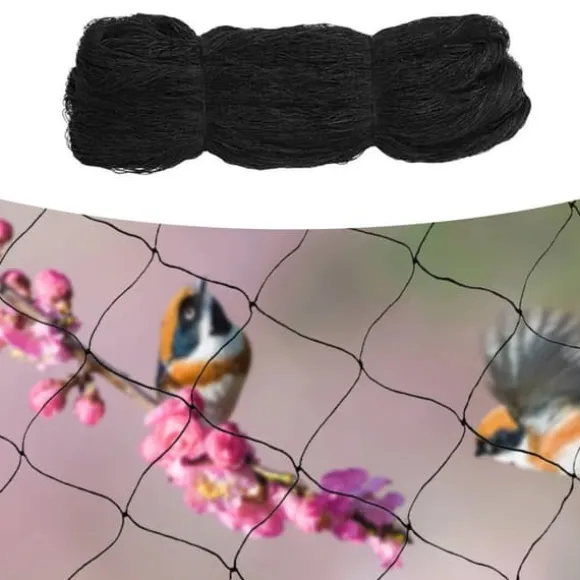 Fuglenet - Beskyttelsesnet til have, frugtplantage og dam - 30,48 x 15,24 m - Mod fugle og insekter - Til frugttræer, planter, afgrøder - Sort