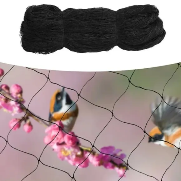 Fuglenet & Volierenet - Havenet - Størrelse 30 x 15 m - Maske 5 x 5 cm - Polyester - Rektangulær - Til have, altan, dam - Sort
