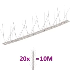 Fuglepigge sæt med 100 stk. - Effektiv beskyttelse mod ubudne gæster | Materiale: Rustfrit stål | Størrelse: 10 m