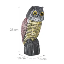 Fugleskræmsel Ugle Dekoration, 38x16x18 cm, Sort