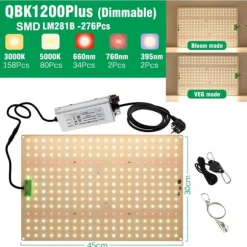 Fuldspektret LED vækstlys, dæmpbart, effektiv varmeafledning,QBX1200Plus, EU