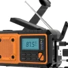 Fuleadture håndsvingradio 4000mAh, AM/FM/SW vejrradio, solcelle krumtapradio, SOS og lommelygte til nødsituationer