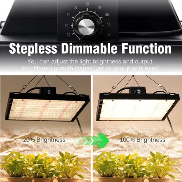 Full Spectrum LED Vækstlys, 150W Effekt, Dæmpbar Funktion, Egnet til Indendørs Havearbejde