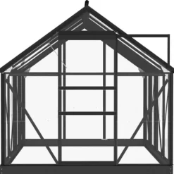 Fundamentramme til drivhus i aluminium - Vejrbestandig og robust | Størrelse: 155x103x191 cm | Farve: Antracitgrå