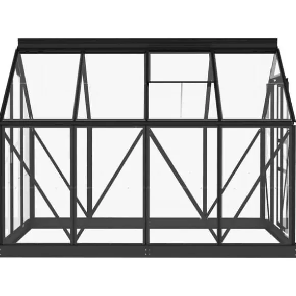 Fundamentramme til drivhus i aluminium - Vejrbestandig og robust | Størrelse: 155x103x191 cm | Farve: Antracitgrå