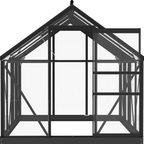 Fundamentramme til drivhus i aluminium - Vejrbestandig og robust | Størrelse: 155x103x191 cm | Farve: Antracitgrå