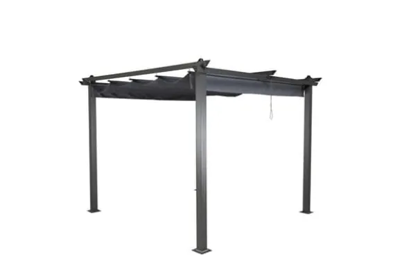 FURNLUX UDENDØRS PERGOLA LAZIO GRÅ & SORT 295 CM