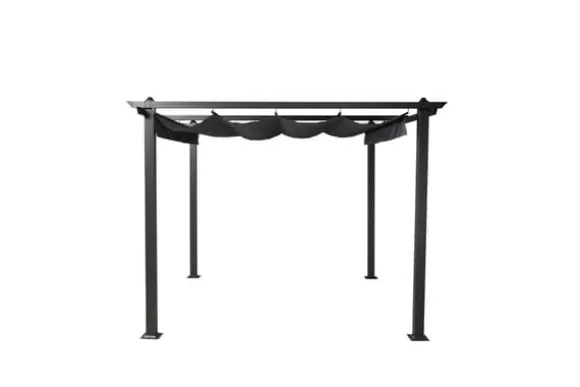 FURNLUX UDENDØRS PERGOLA LAZIO GRÅ & SORT 295 CM